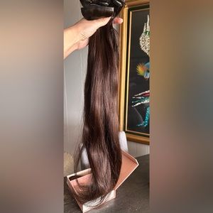 Glam seamless Invisi Clip In hair extensions 24'' color 1B Natural Black
